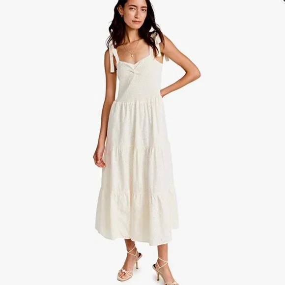 nude lace midi dress Carven Nude Midi Dress With Lace Trim